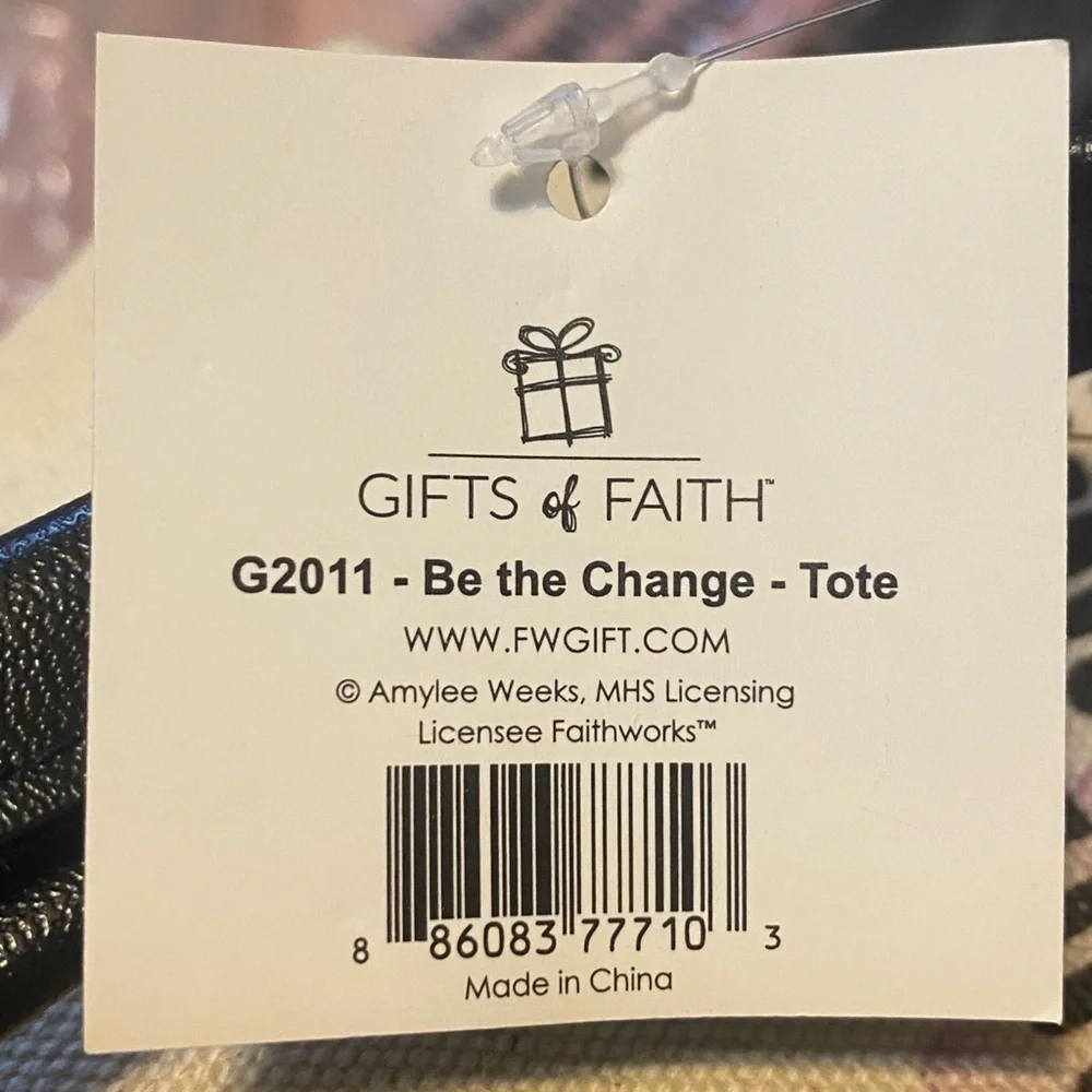 Gifts of Faith “Be The Change” Canvas Tote Purse Book Bag for Women